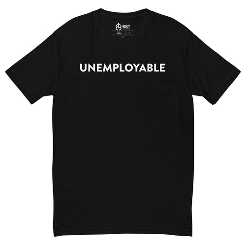 Unemployable Men's (White) T-shirt&color_Black