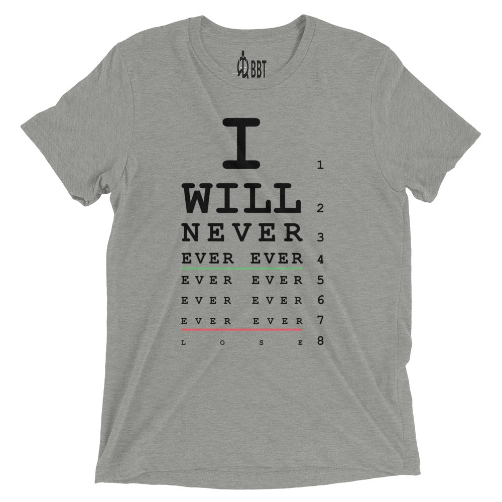 I Will Never Lose Unisex T-Shirt&color_Athletic Grey Triblend
