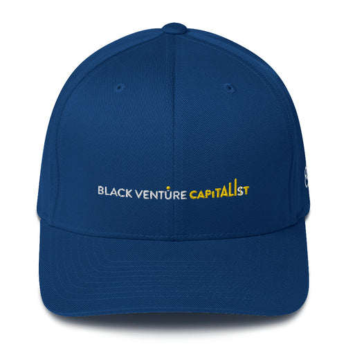 Black VC Men's Structured Twill Cap | Venture Capitalist&color_Royal Blue