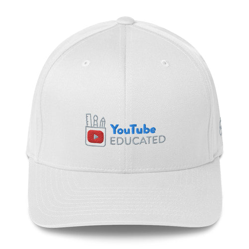Youtube Educated Structured Twill Cap&color_White