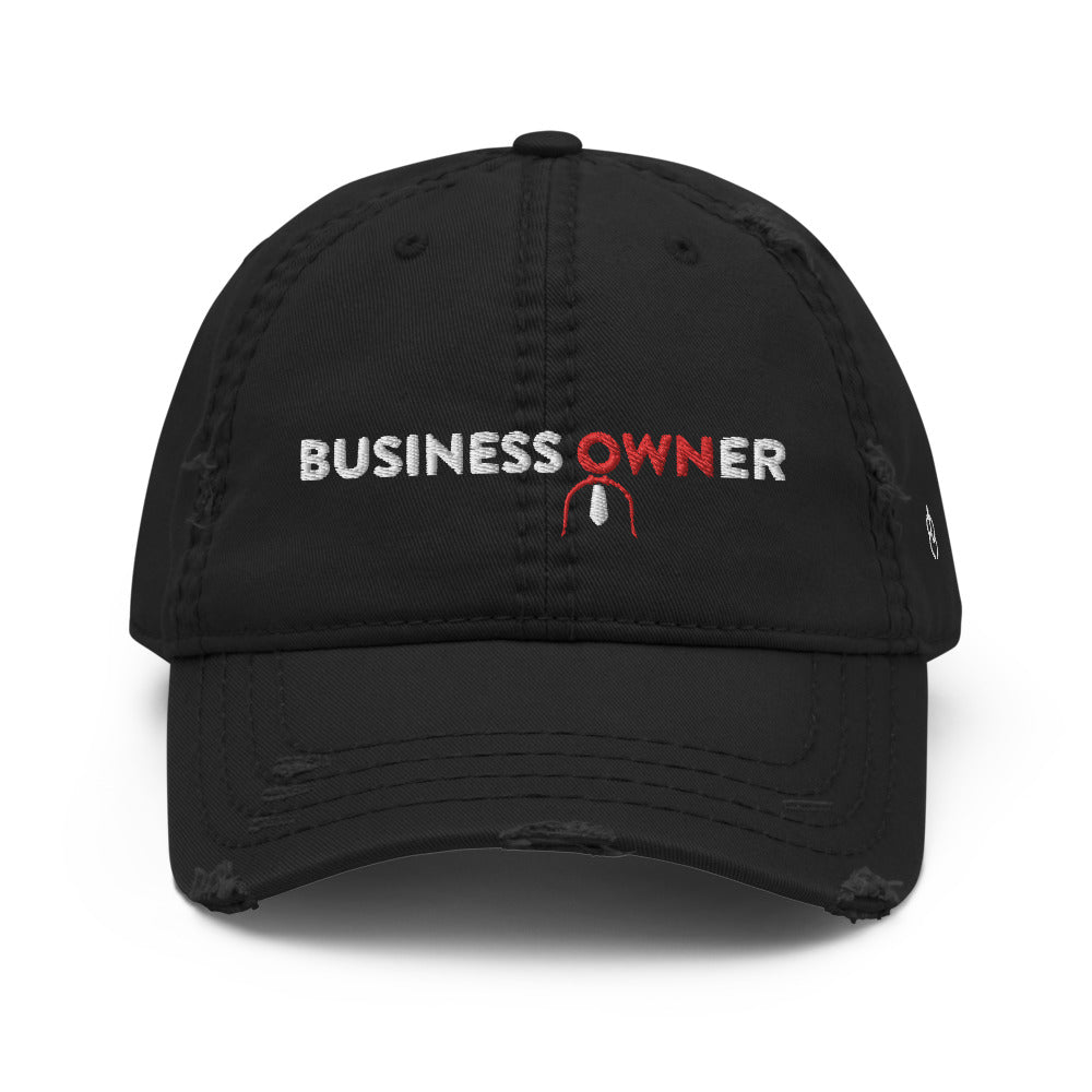 Business Owner Distressed Hat&color_Black