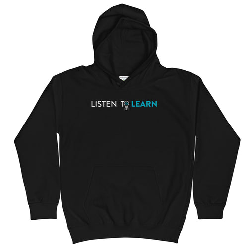 Listen to Learn Kids Hoodie&color_Jet Black