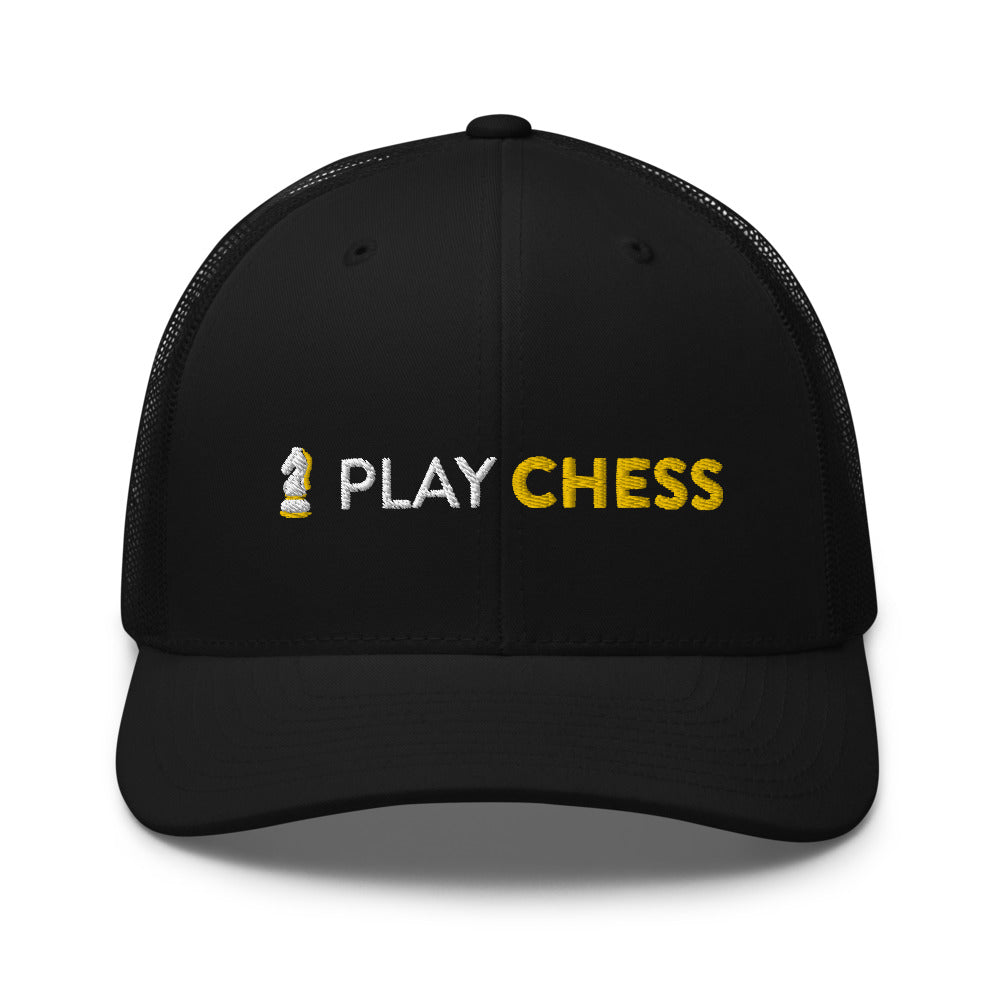 I Play Chess Trucker Cap&color_Black