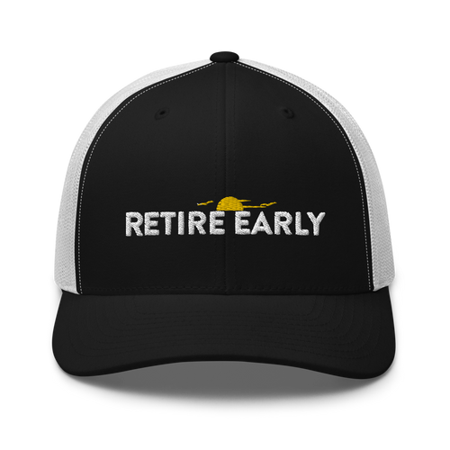 Retire Early Trucker Hat&color_BlackWhite