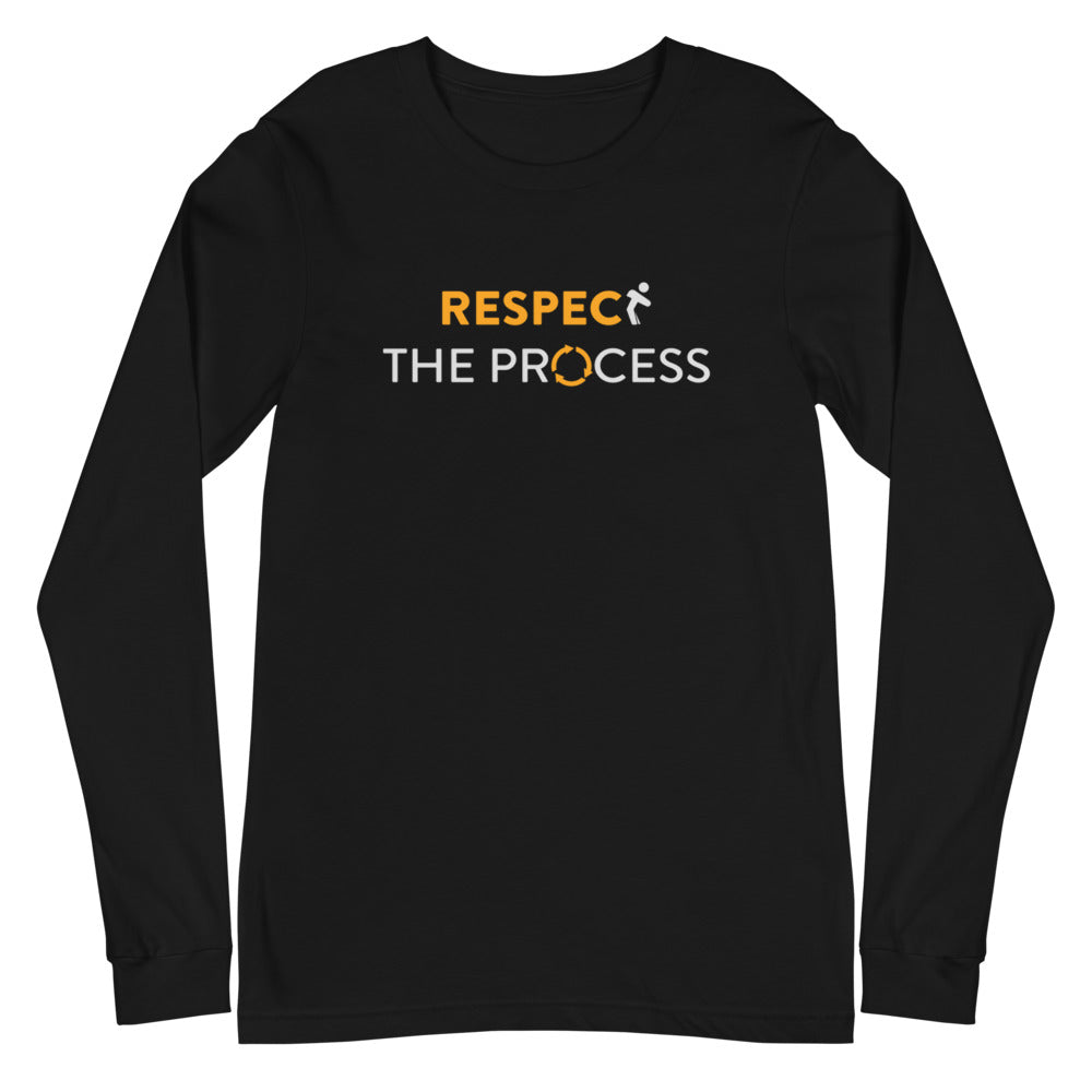 Respect the Process Men's Long Sleeve Tee - BBT Apparel&color_Black