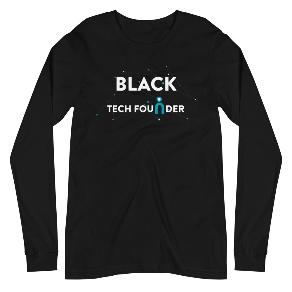 Black Tech Founder Unisex Long Sleeve Tee | Black Tech Men&color_Black