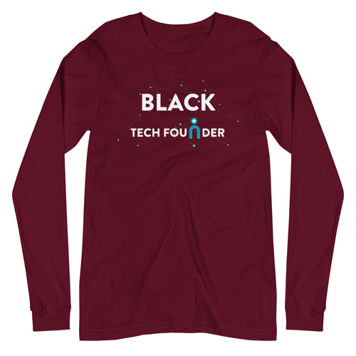 Black Tech Founder Unisex Long Sleeve Tee | Black Tech Men&color_Maroon