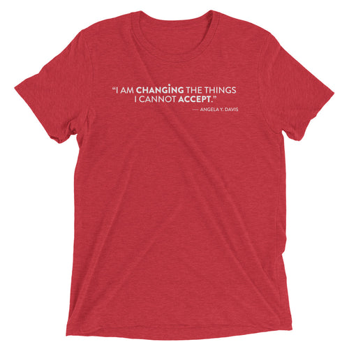 Be The Change Angela Davis Unisex T-Shirt&color_Red Triblend