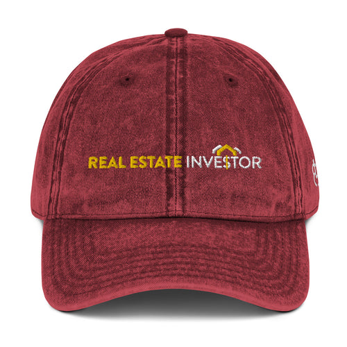 Real Estate Investor Vintage Cotton Twill Cap&color_Maroon