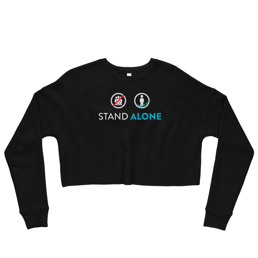 Stand Alone Women's Crop Sweatshirt - BBT Apparel&color_Black