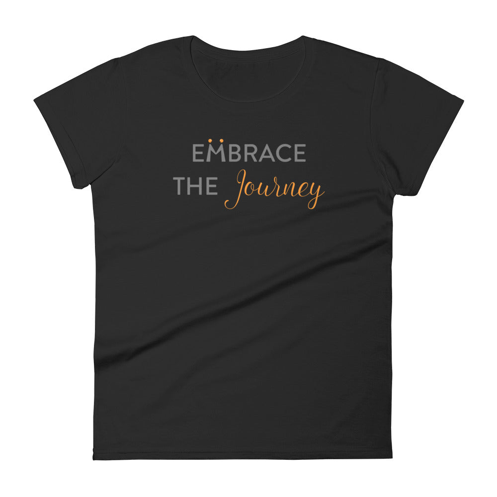 Embrace the Journey Women's T-Shirt | Live Life& color_Heather Dark Grey