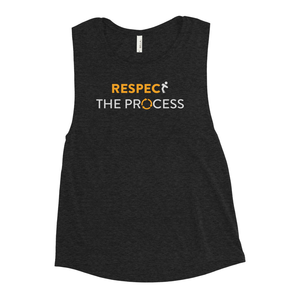 Respect the Process Women's Muscle Tank - BBT Apparel&color_Black Heather