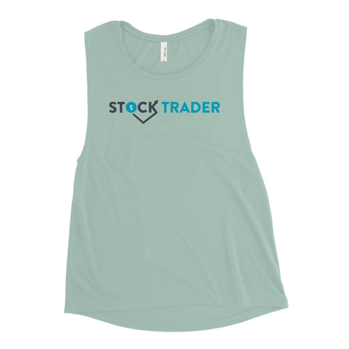Stock Trader Women's Muscle Tank - BBT Apparel&color_Dusty Blue