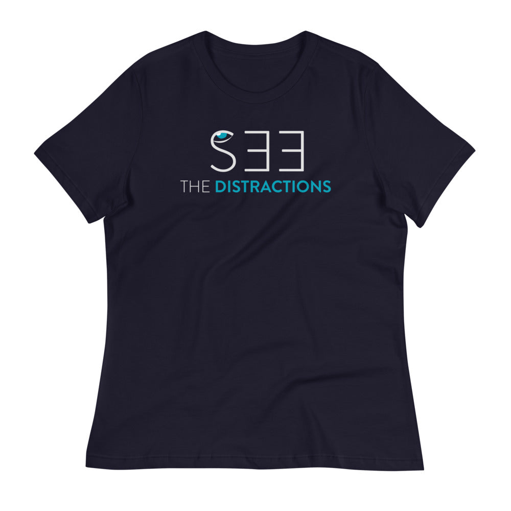 See The Distractions Women's T-Shirt - BBT Apparel&color_Navy