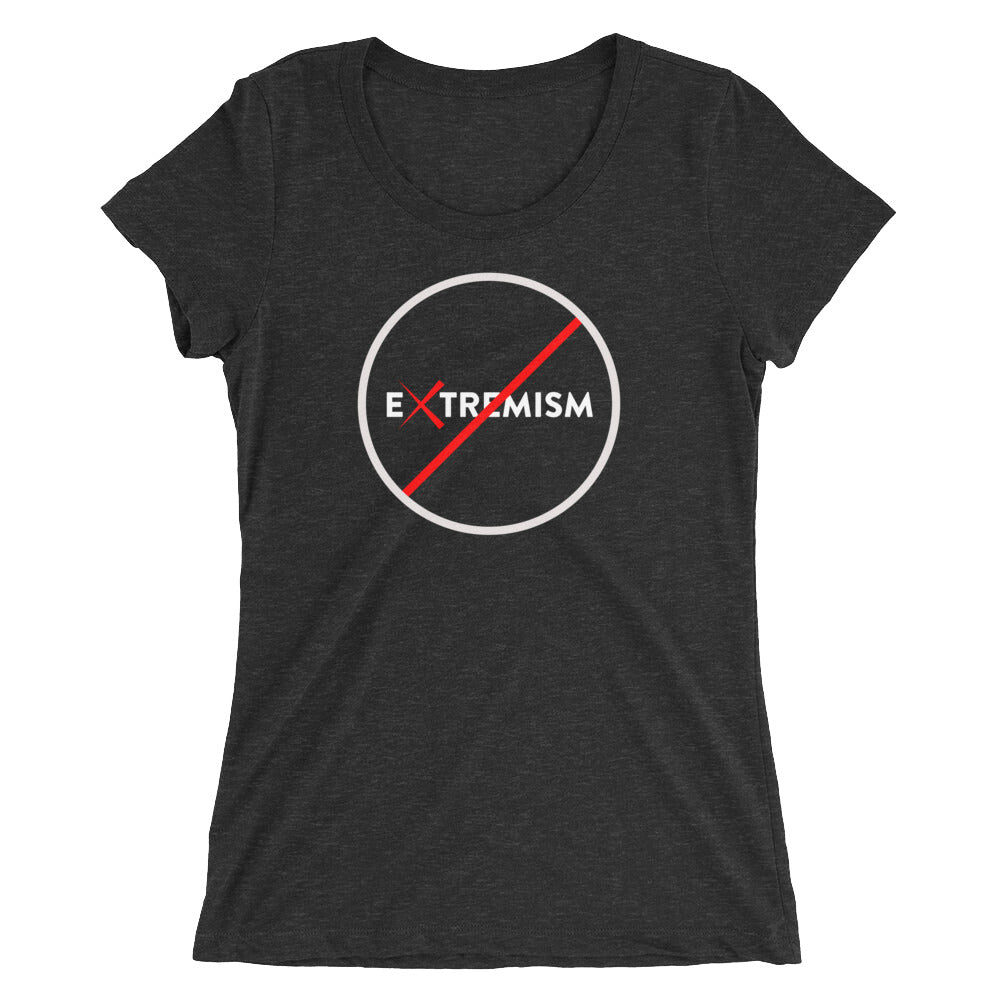 No Extremism Women's T-Shirt - BBT Apparel&color_Charcoal-Black Triblend