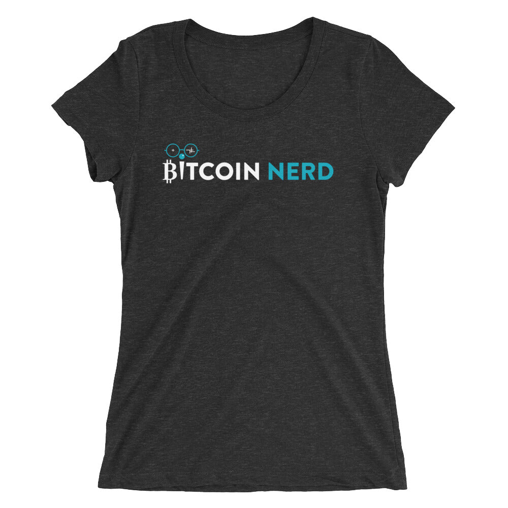 Bitcoin Nerd Women's T-Shirt&color_Charcoal Black Triblend