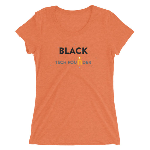 Black Tech Female Founder Women's T-Shirt&color_Orange Triblend