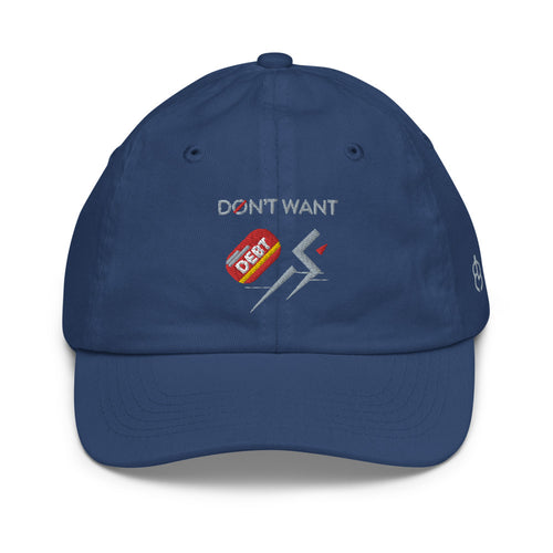 Don't Want Debt Youth Baseball Cap&color_Royal
