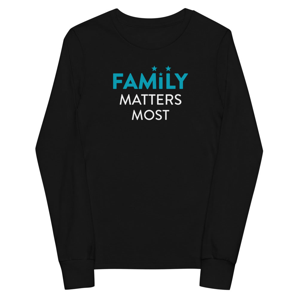 Family Matters Most Kid's Long Sleeve Tee - BBT Apparel& color_Black