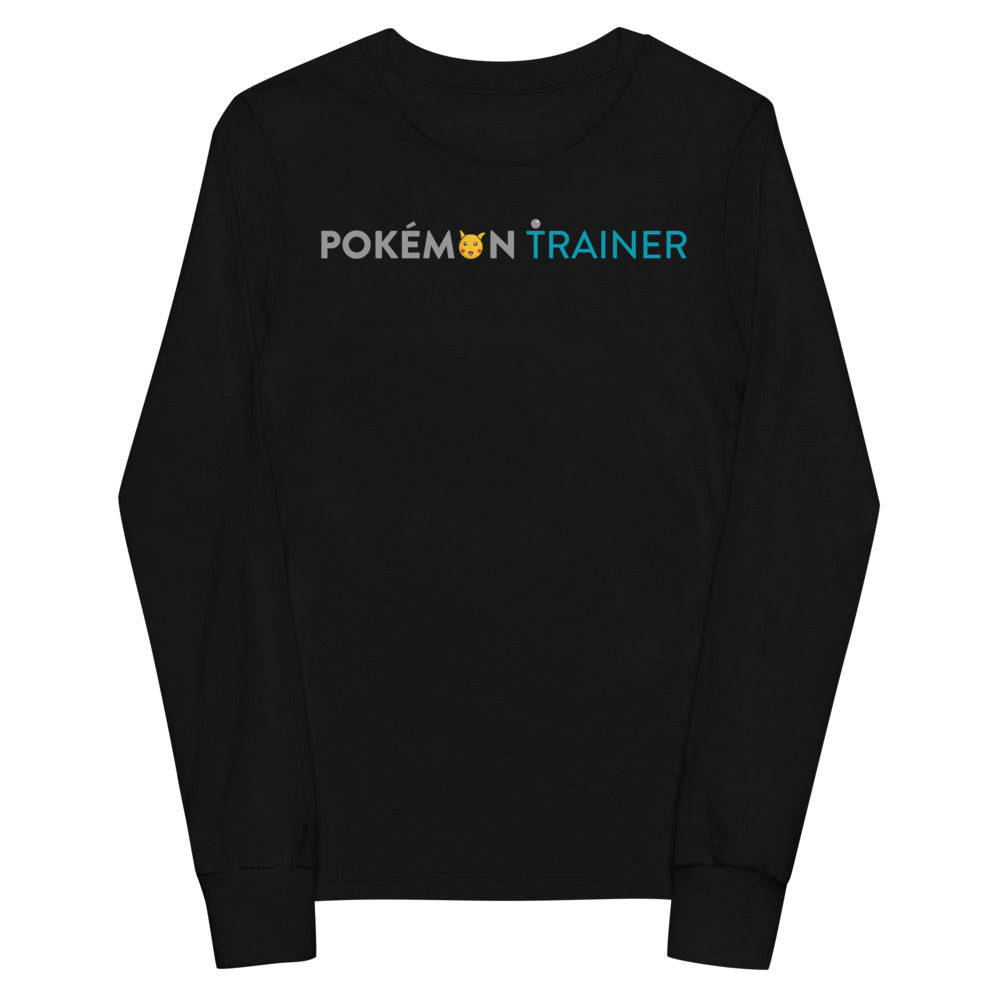 Pokemon Trainer Youth Long Sleeve Tee&color_Black