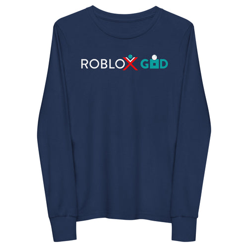 Roblox God Kid's Long Sleeve Tee&color_Navy