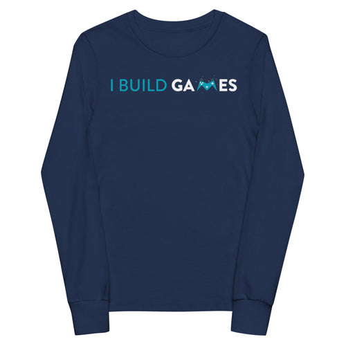 I Build Games Long Sleeve Tee&color_Navy