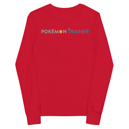 Pokemon Trainer Youth Long Sleeve Tee&color_Red