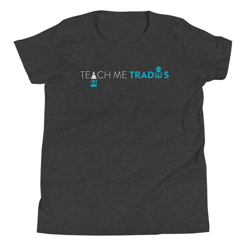 Teach Me Trades Kid's T-Shirt&color_Dark Grey Heather