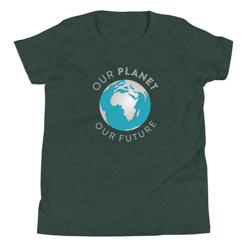 Our Planet Our Future Kid's T-Shirt&color_Heather Forest